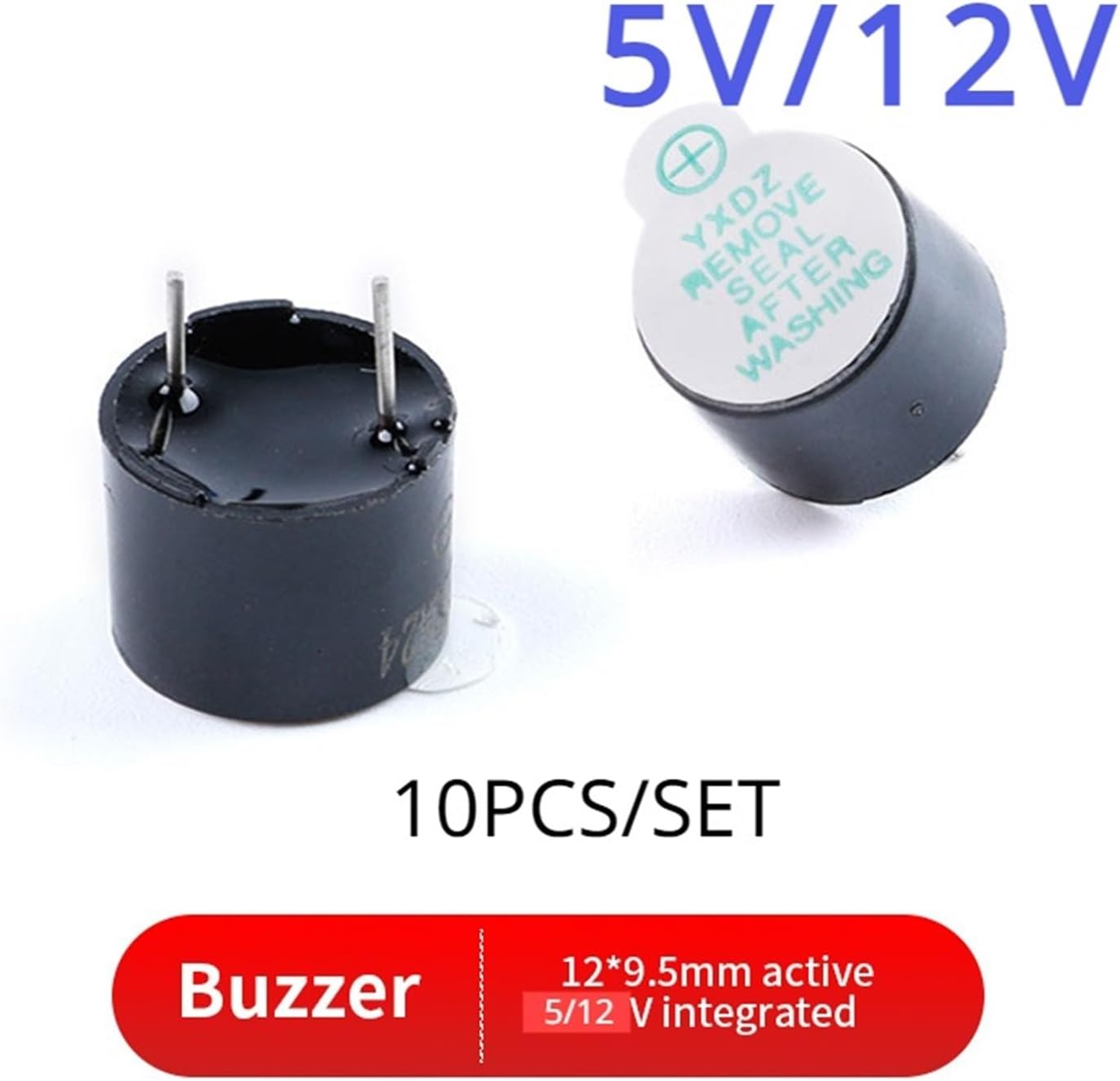10PCS 12 * 9.5mm Active Buzzer 5V 12V Piezo Buzzers Magnetic Long Continous Beep Tone Alarm Ringer TMB12A05 TMB12A12(TMB12A-5V)