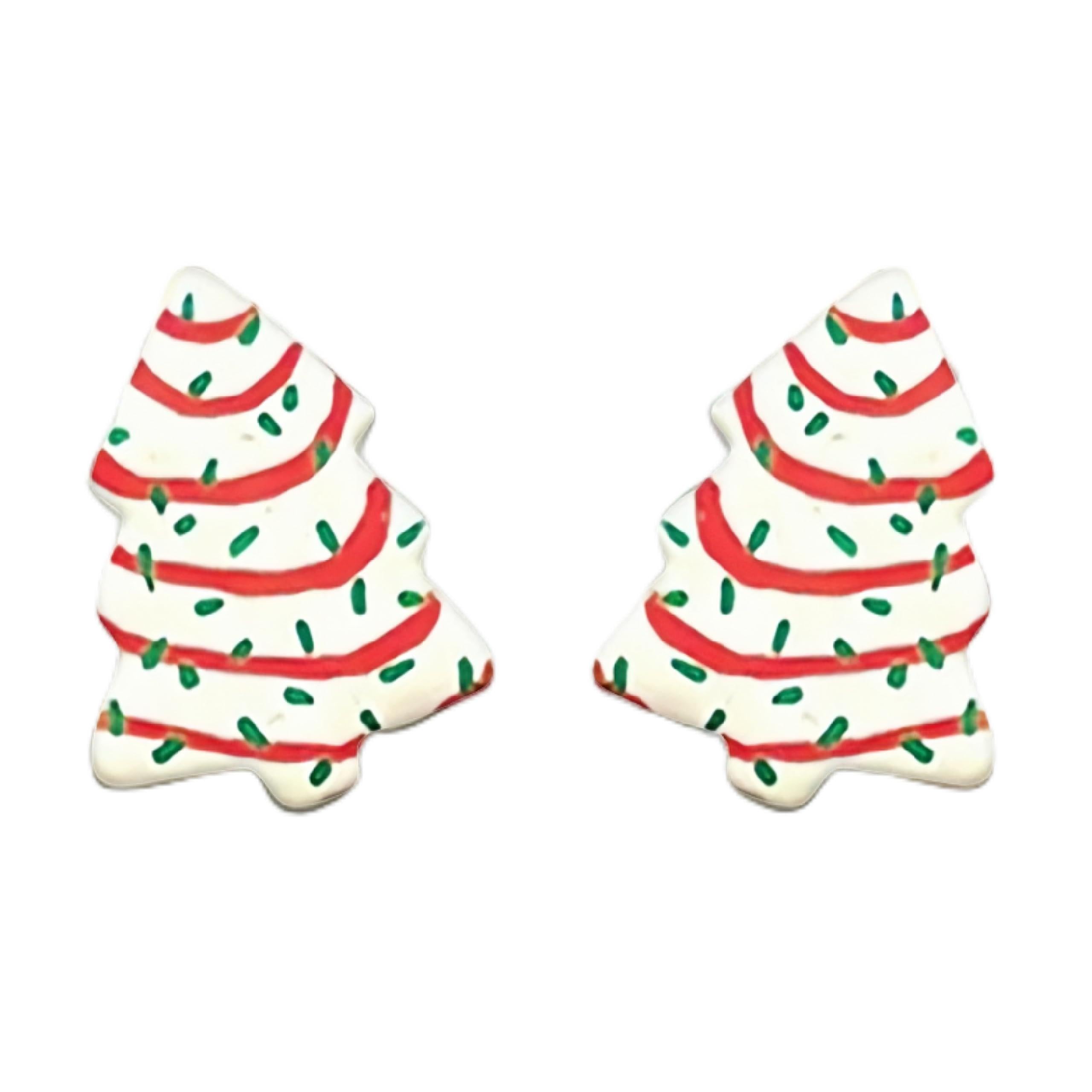 Cute Acrylic Christmas Earrings for Women | Cute Christmas Tree Cake Shape Earring, Holiday Gifts for Women | Xmas Decorations Clearance