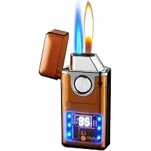 This Smart Voice-Controlled Creative Dual-Flame Butane Lighter is a Portable Metal Lighter Suitable for Personal use or as a Gift.C