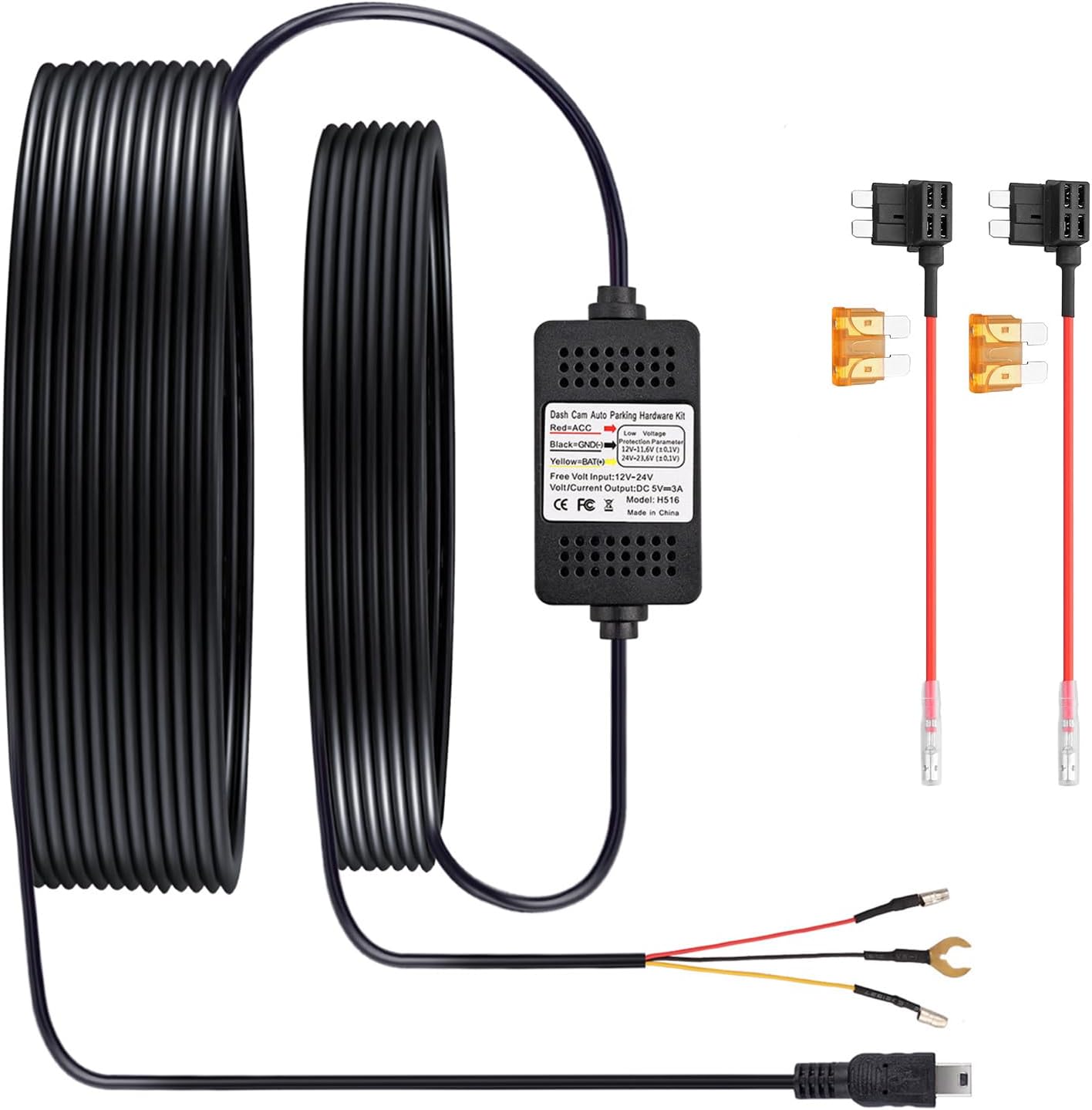 Hard Wire Kit Car Dash Cam for Nextbase 512,512G, 402G, 412,312GW, 302G, 112,212, 312,202, 101 and DUOcar Camera