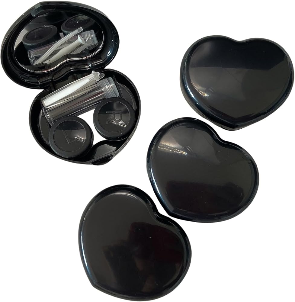 Amazon.co.jp: BEDARTIST ハート型コンタクトレンズケース ブラック