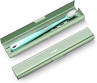 Vista 11 de Estuche de viaje para cepillo de dientes de aluminio, soporte portátil para cepillo de dientes, resistente contenedor manual para cepillo de dientes