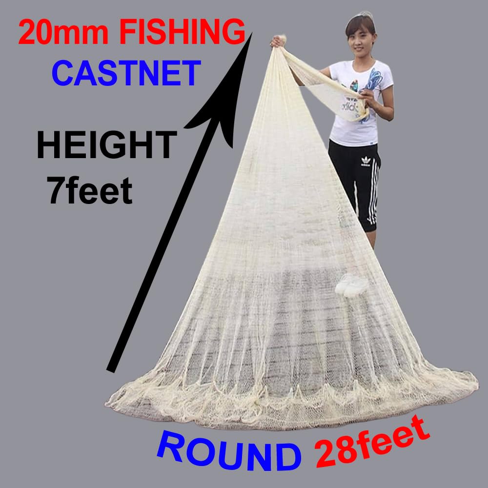 Buy CAST Fishing NET 20mm MESH(Gap), Round 28feet, Height 7feet, Weight 2kg Fishing Net Online at Low Prices in India - Amazon.in Buy CAST Fishing NET 20mm MESH(Gap), Round 28feet, Height 7feet, Weight 2kg Fishing Net Online at Low Prices in India - Amazon.in
