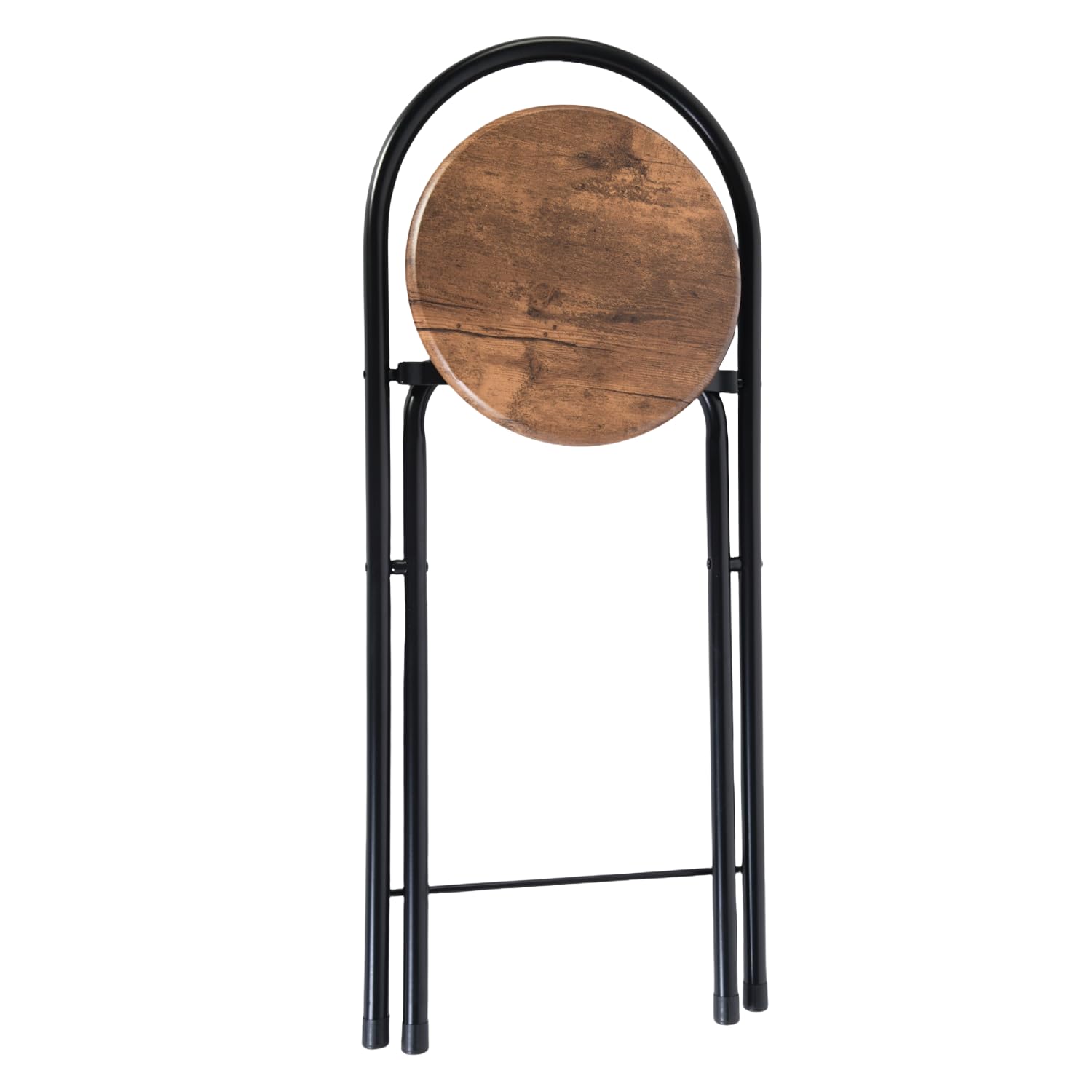 Tabouret de Bar Pliant Lot de 2, Tabouret de Bar Pliable avec Dossier Chaise de Bar Tabouret Pliante Tabouret Pliant Portable pour Bar Cuisine Balcon Jardin, Hauteur d'assise 55,5 cm, Brun