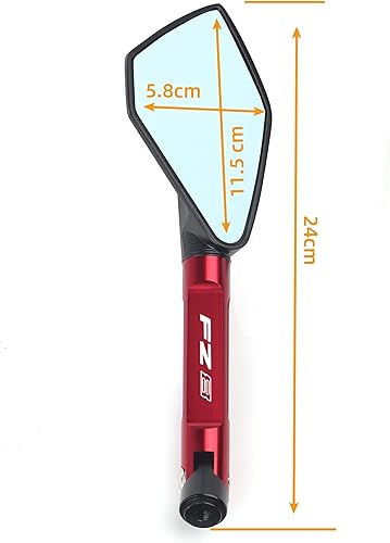 Miniatura 2 de HRTLSS Espejos laterales universales para motocicleta, espejo retrovisor lateral CNC azul antirreflejo para Ya*ma & ha FZ8 FZ-8 (negro)