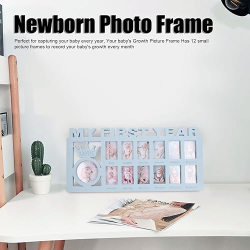 Miniatura 2 de LANTRO JS Marcos de fotos, marco de recuerdo de bebé de primer año, 12 marcos de fotos pequeños para recién nacidos, registran el crecimiento