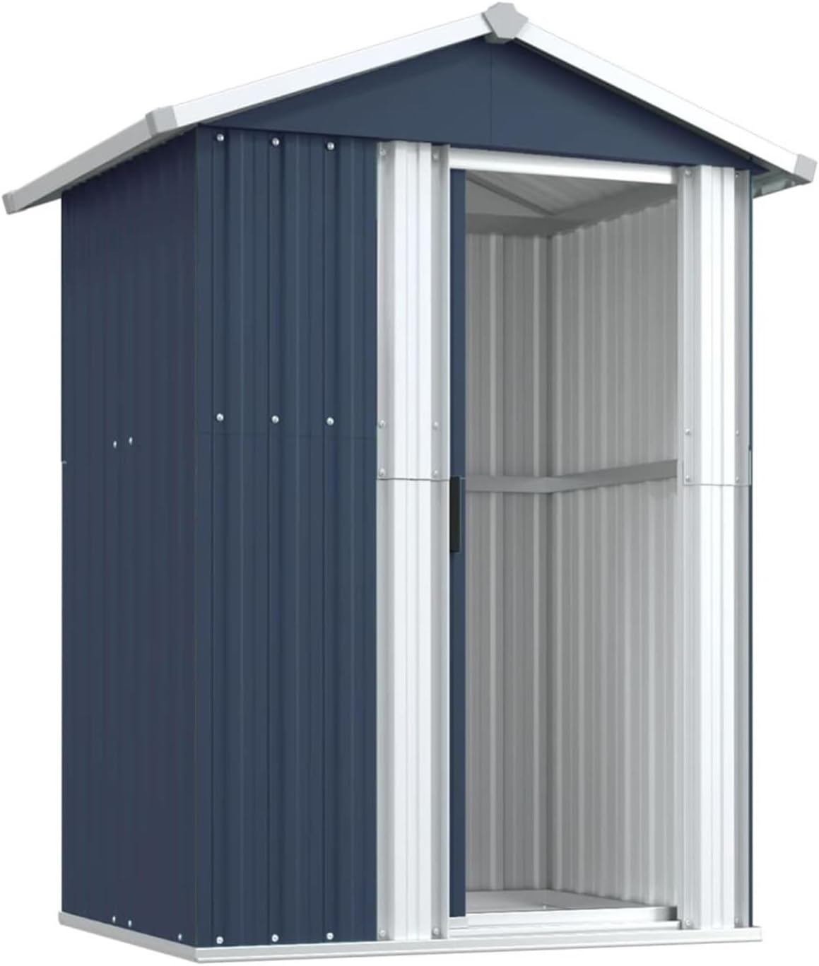Garden Sheds Blue 49.6"" x 38.4"" x 69.7"" Garden Shed Galvanized Steel Easy to Assemble for Outdoor Backyard Gardens Outdoor Storage Sheds