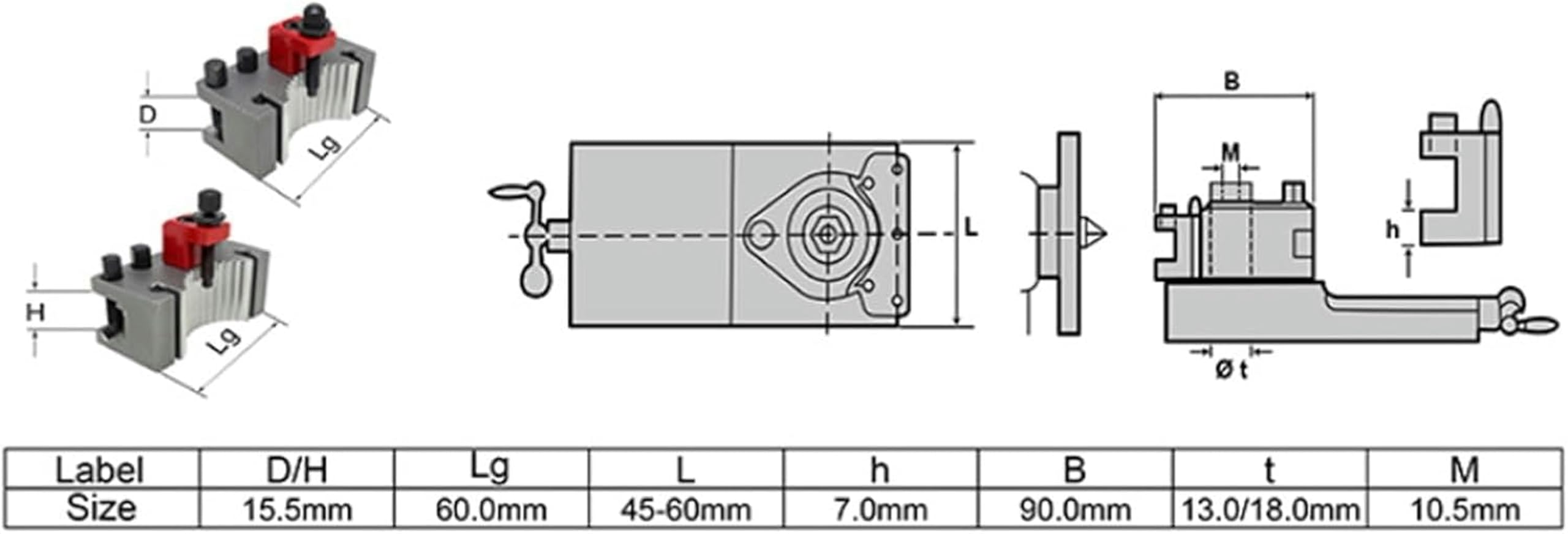 Resto De Herramientas De Torno, Kit De Portaherramientas De Cambio Rápido De Torno De Acero Inoxidable, Accesorios De Procesamiento De Torno De Metal CNC