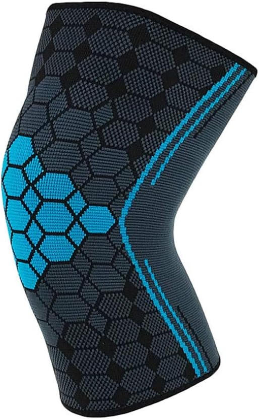 1 Pair Sport Knee Pad Nylon Elastic Basketball Volleyball Kneepad Support Football Fitness Gear Brace Training Protector(Blue,M)