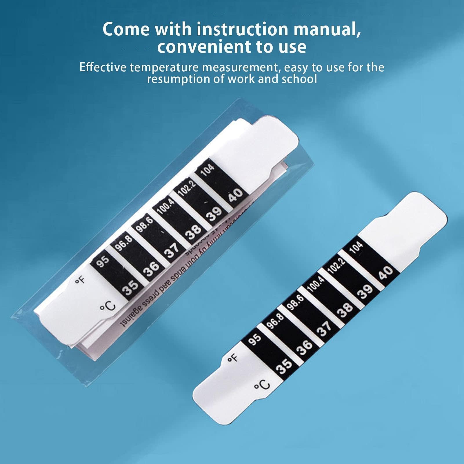 Lot De 20 Bandes De Température, Portatif Thermomètre Frontal Réutilisable, Patch Pour Fièvre Avec 20 Manuels, Termometre Médical Thermomètres De Voyage Pour Bébé, Usage Domestique Et Voyage