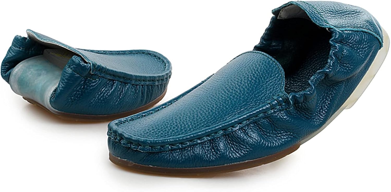 Rileyana メンズ スリッポン ドライビングシューズ ローファー 折りたたみ 履き替え 軽い 柔らかい カジュアル 滑り止め おしゃれ 通勤 通学 柔らかい お兄 携帯ローファー 持ち運び 白 ネービー 黒 オレンジ Faz Co Zm