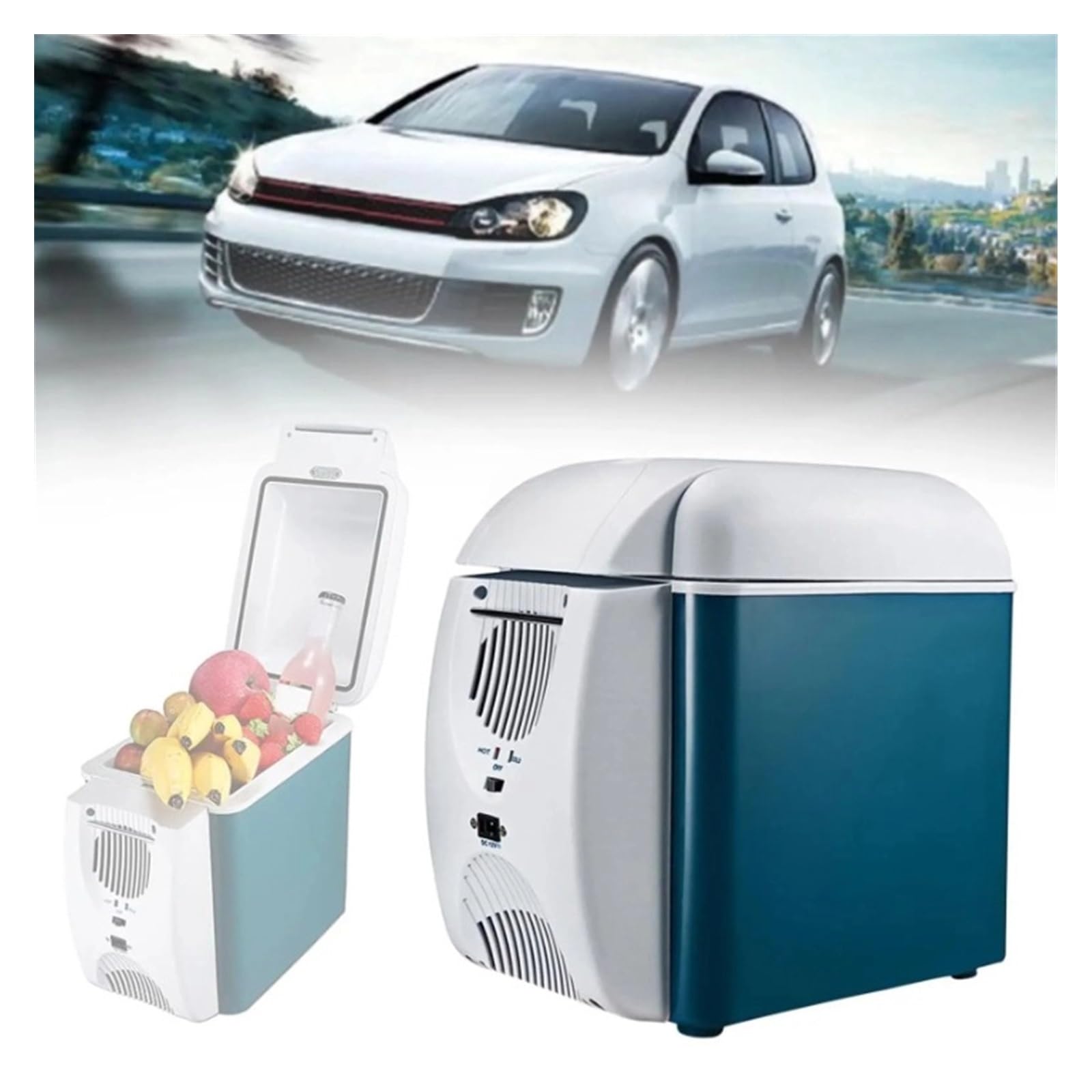 Refrigerador portátil for Coche de 7,5 l y 12 V, con congelador for Viajes y Frutas.