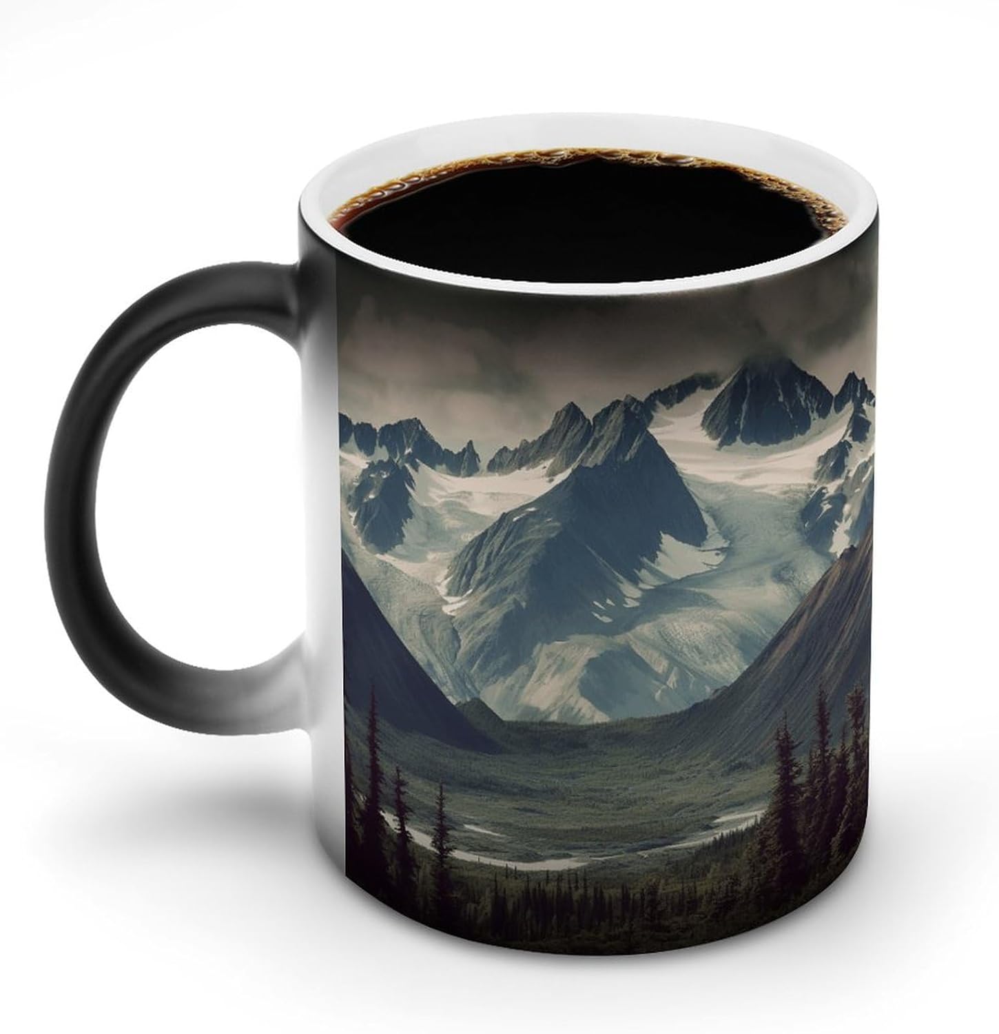 Color Changing Mug Alaska Mountains Printed Ceramic Coffee Mug Heat Changing Sensitive Mug Magic Heat Changing Coffee Mug Novelty Coffee Mugs