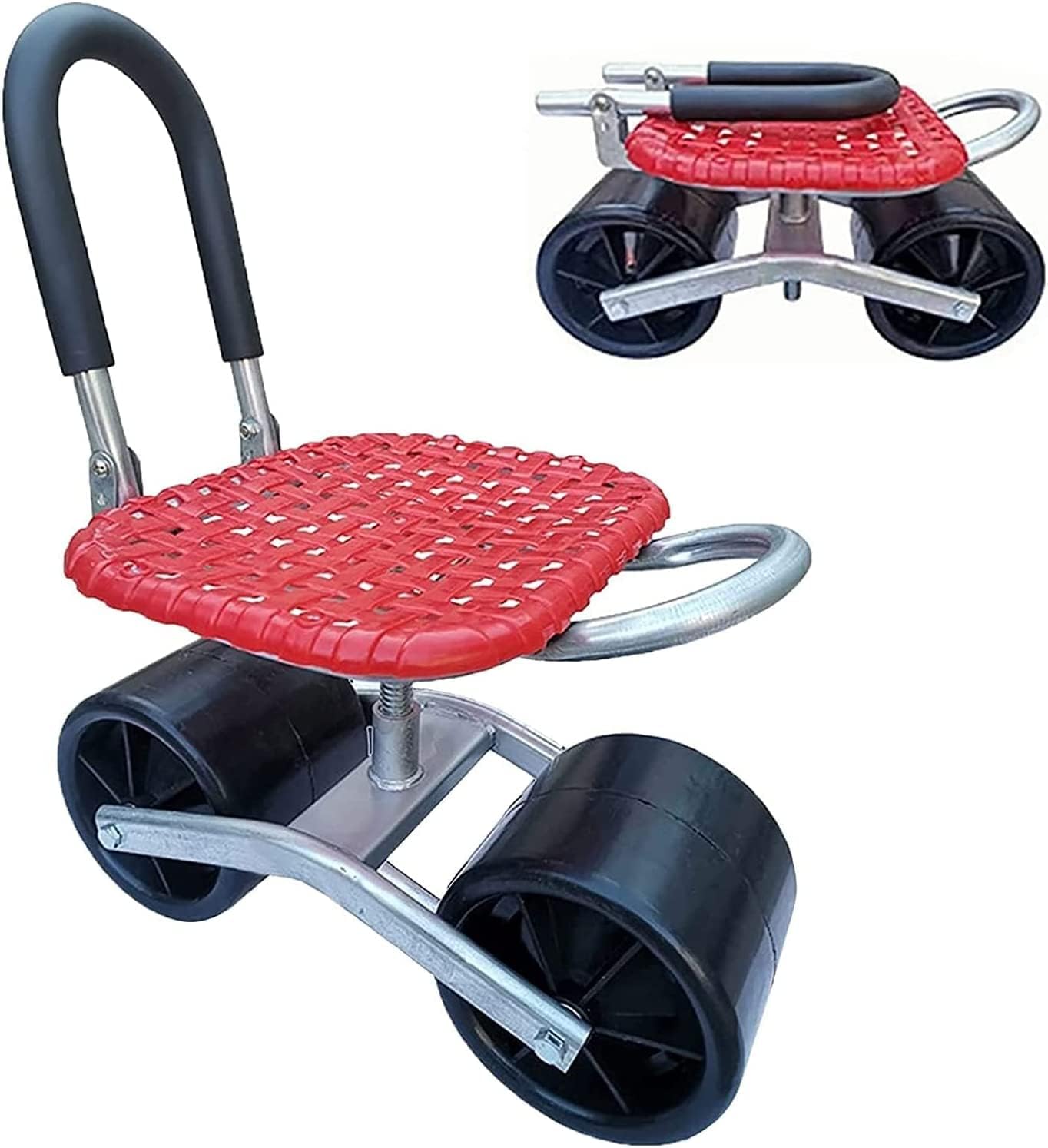 Rolling Seat For Gardening Portable Work Stool HeightAdjustable 360