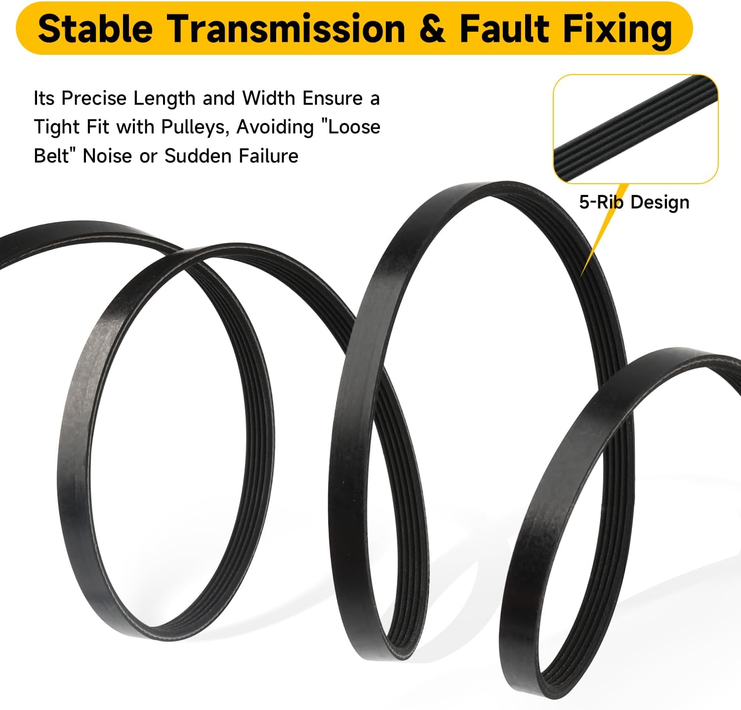 Dryer Drum Belt Dryer Cylinder Belt Compatible with Speed Queen Dryers Replace#: D511255P 435P3 510178 511255 511255P 59174