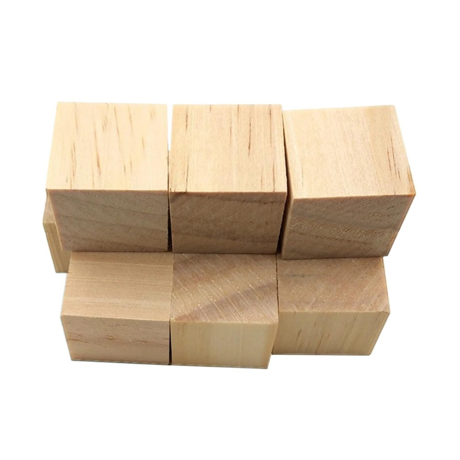50 piezas de cuadrados pino 3,5 cm, cubos pequeños for manualidades, bloques madera tridimensionales Para Manualidades