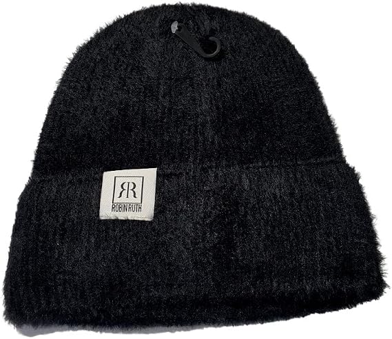 Robin Ruth Alaska Beanie Hat Quality Embroidered Patch Black Chenille