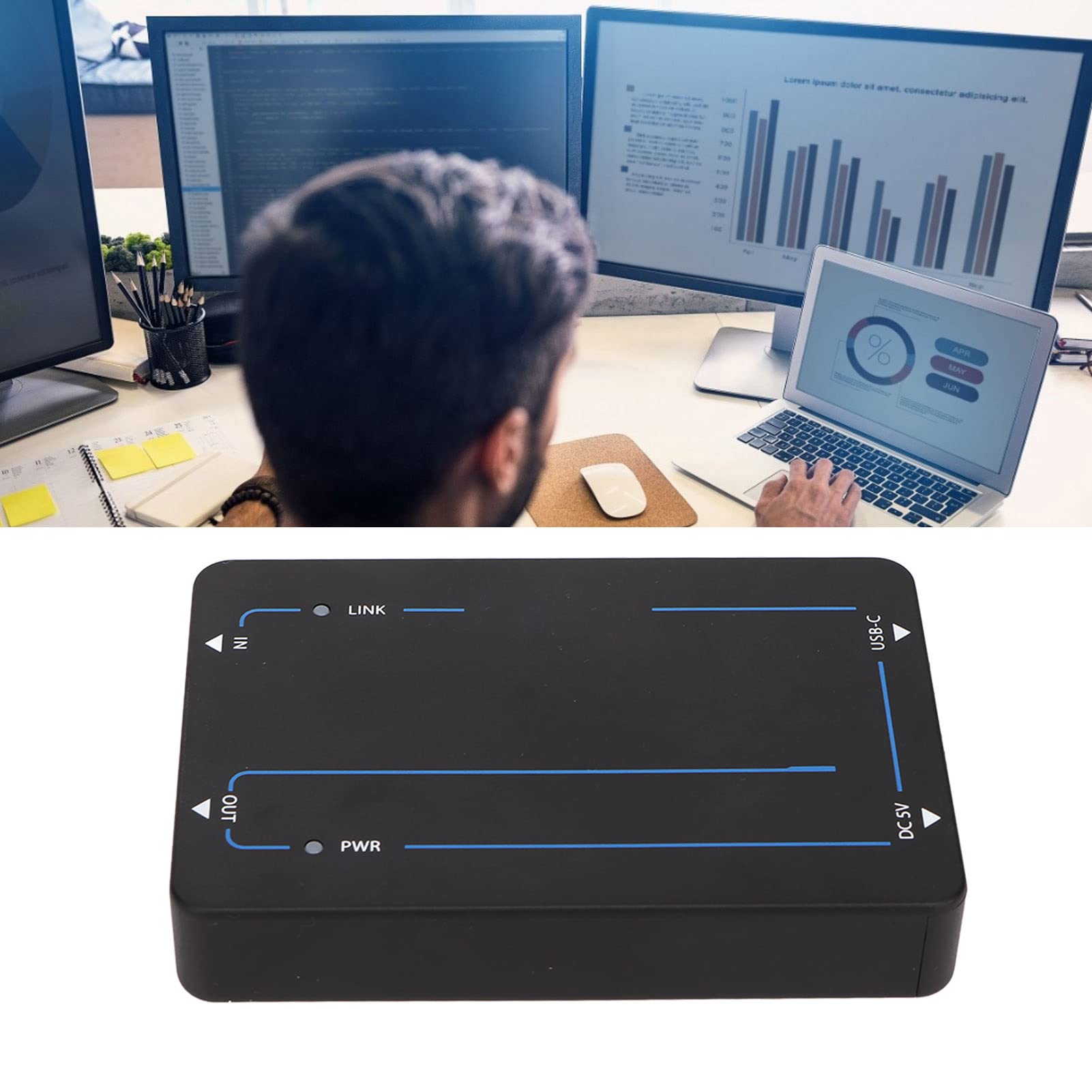 Interfejs multimedialny HD na adapter USB C, 4K @ 60HZ 18 gb/s Adapter HDMI na USB C stacja dokująca do wyświetlacza, do wideokonferencji