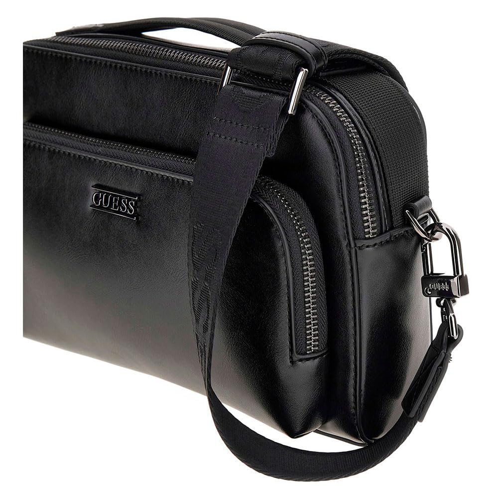 GUESS bolso bandolera Boston Double Zip Camera Bag Black negro