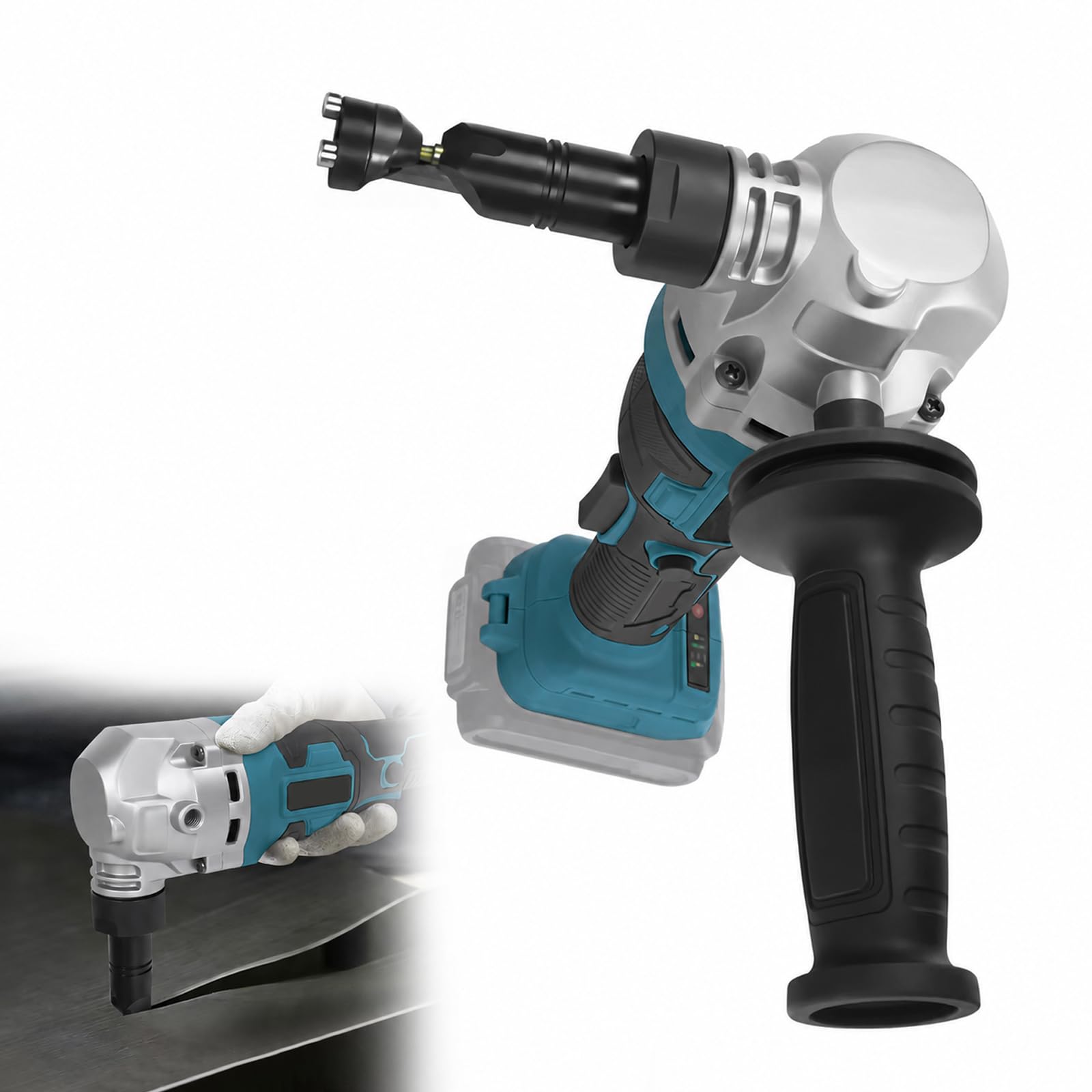 Cordless Metal Nibbler Compatible with Makita 18V Battery | 360° Rotating Nibbler Head, 3 Speed Adjustable Nibbler, Brushless Electric Metal Shear for Cutting Stainless Steel, Aluminum (No Battery)