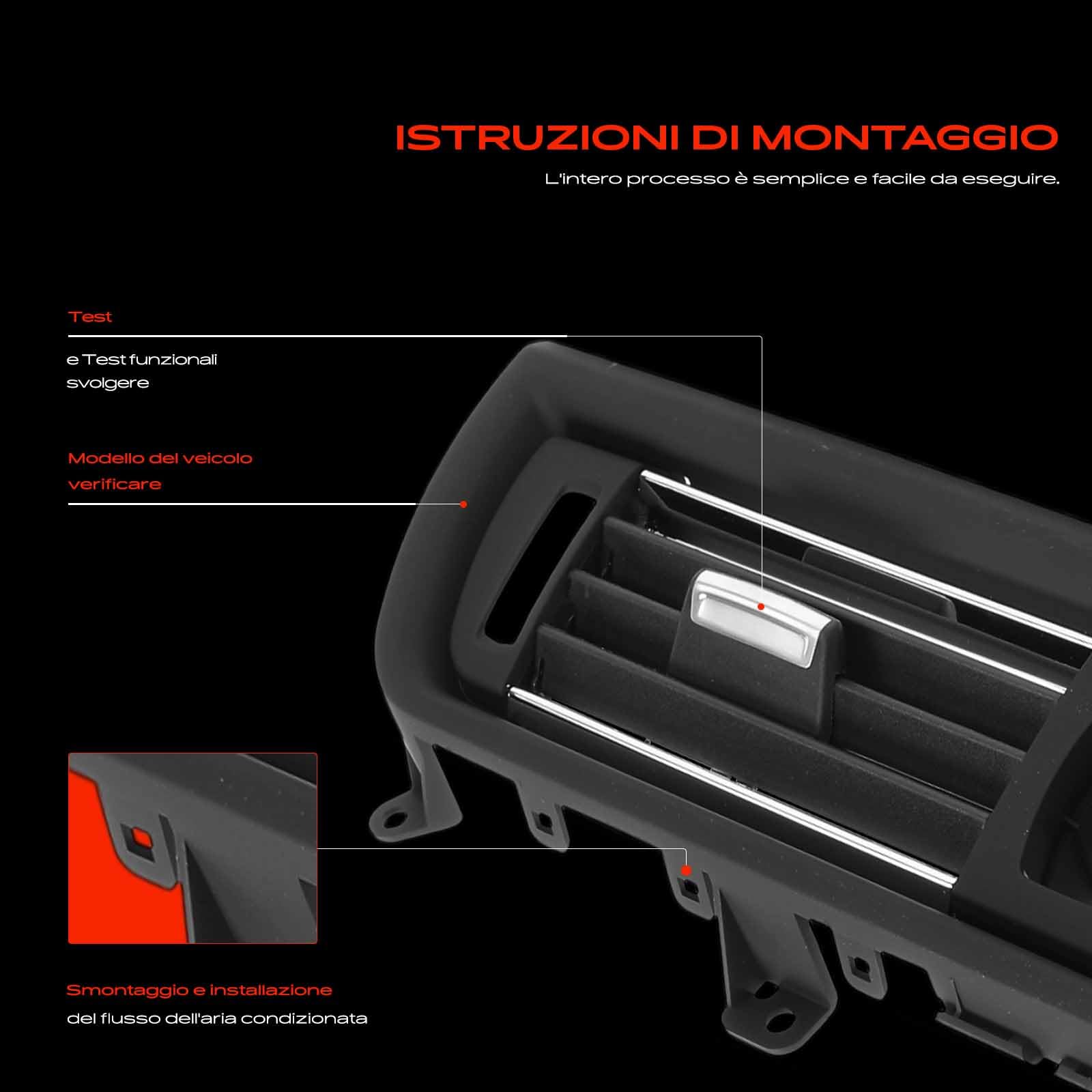 Frankberg Griglia di Valvolaazione Bocchetta dell'aria Compatibile con Serie 5 F10 518-535d xDrive 520-550i xDrive Serie 5 Touring F11 518-535d xDrive 520-550i xDrive Replace# 64229166885
