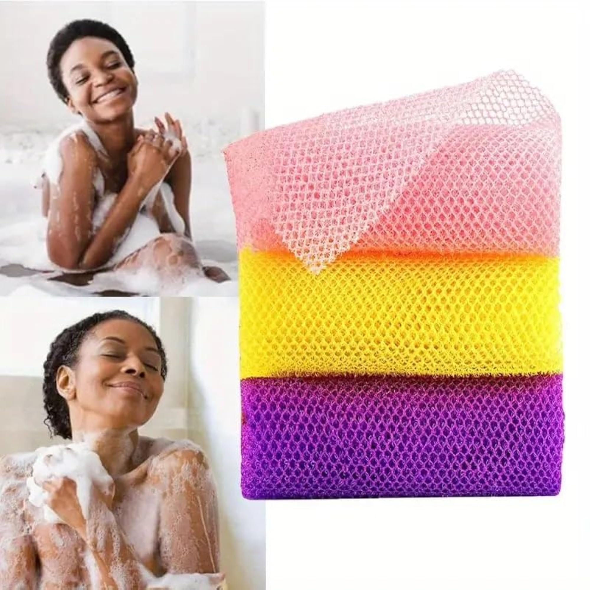 Exfoliating Net Sponge for Bath, Deep Cleansing Scrubber