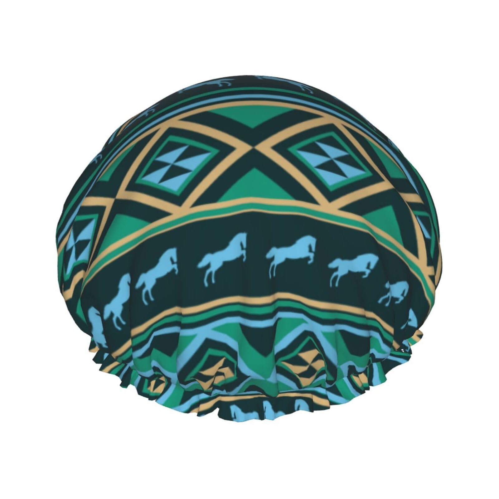Bonnet de douche réutilisable femme grand bonnet de bain imperméable vert sarcelle