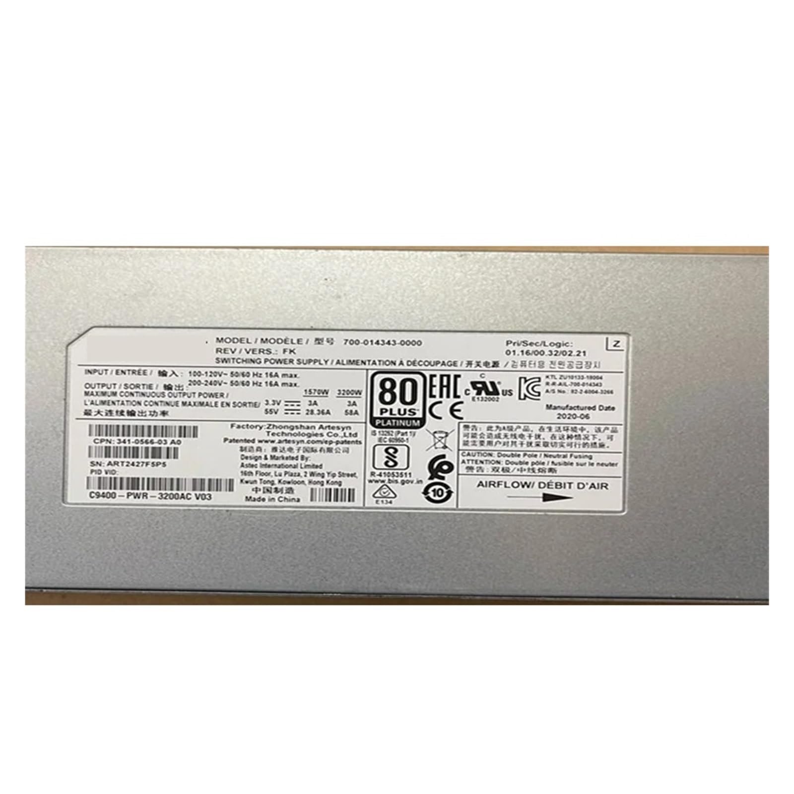 SWEWDSQG 1pcs Power Supply C9400-PWR-3200AC 3200W
