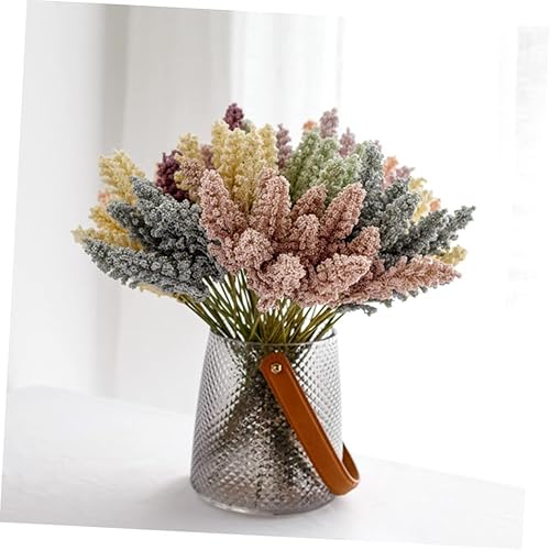 Miniatura 6 de Garneck 2 Artificial Wheat Stems Pampas Grass Artificial Greenery Stems Simulate Flower Bouquets Wheat Sheave Artificial Bouquets Dried Grains Gold
