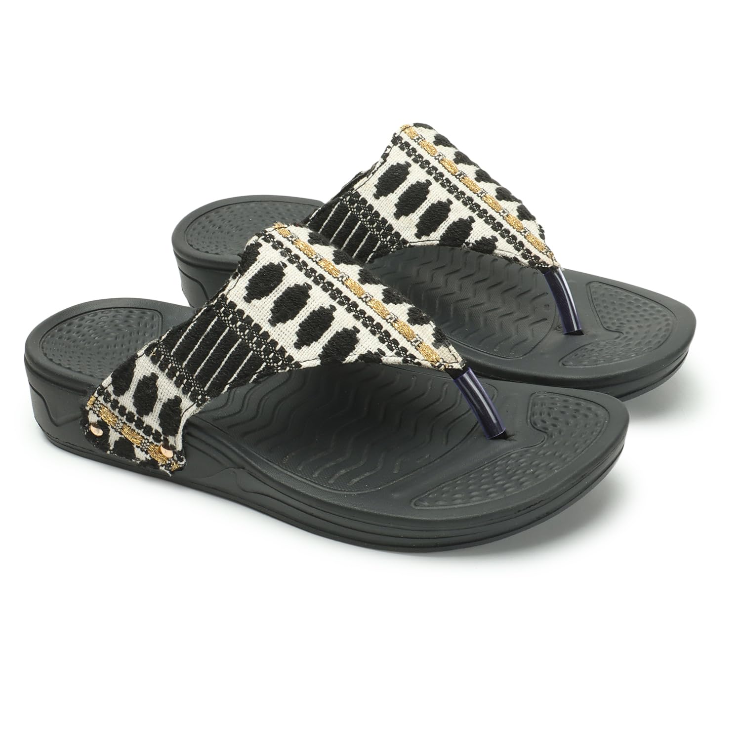 women's Patterned Thong Comfort Sandals-image-47