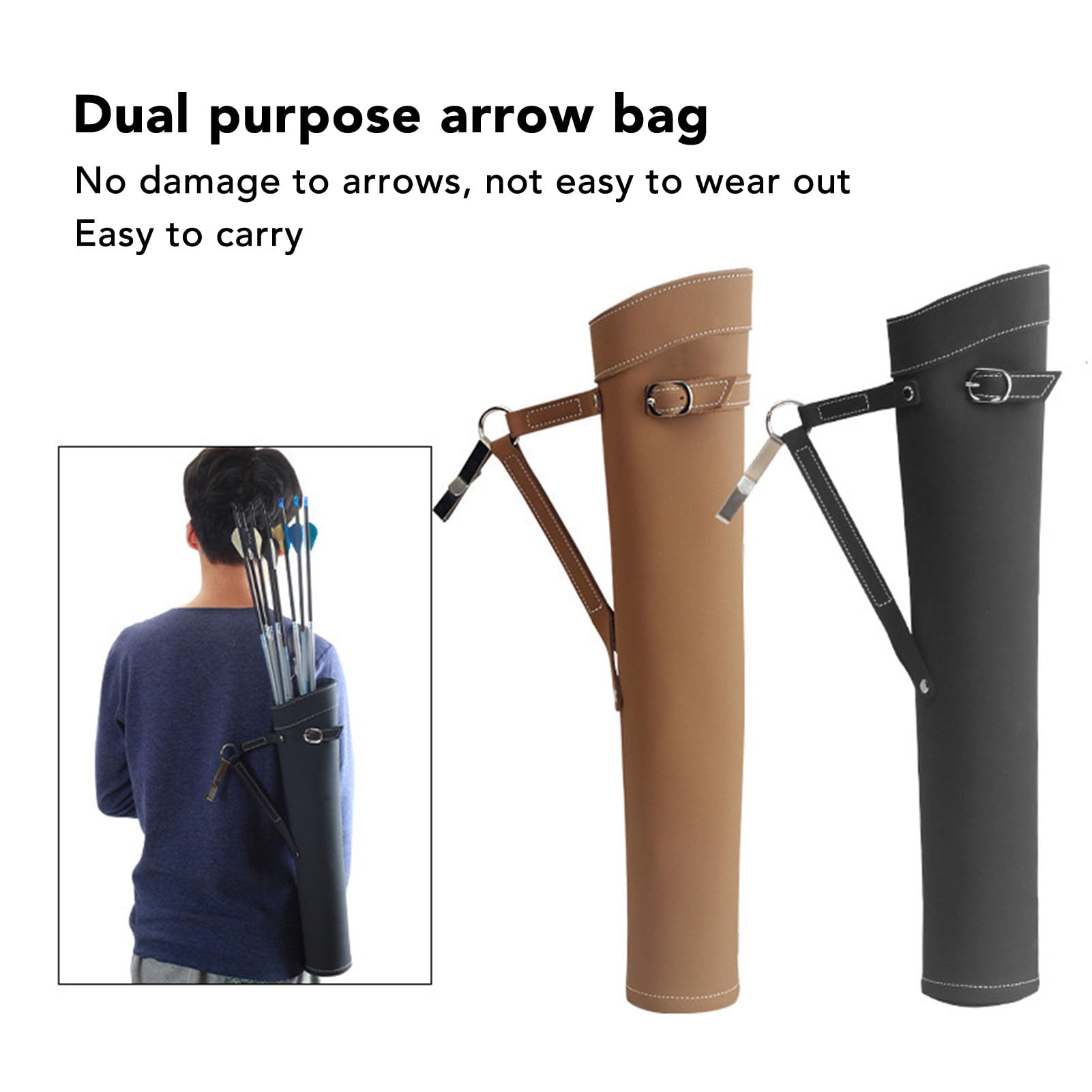 Archery Carquinero, Soporte de Flecha de Hombro Toserador Impermeable Bolsa de Flecha Trasera de Gran Capacidad para Entrenamiento de Caza de Objetivos Al Aire Libre