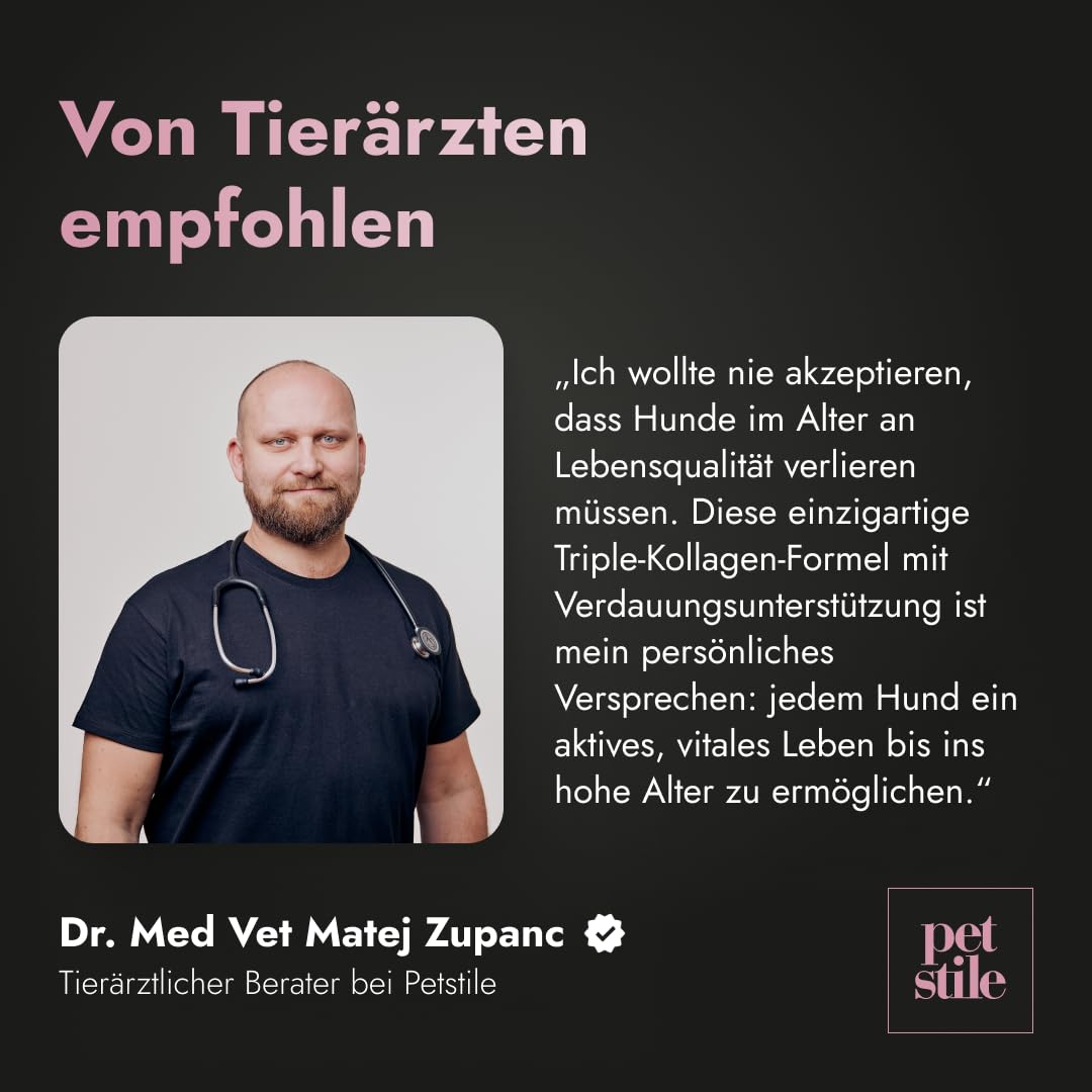 Pawse Aging Collagen – Natürliches Anti-Aging-Pulver für Hunde mit Dreifach-Kollagen, Vitaminen & Präbiotika – Für Haut, Fell, Gelenke, Verdauung & Immunsystem (3X 210 g)