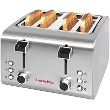 Caterlite 4 Slot Stainless Steel Toaster 1.6kW, Commercial Use