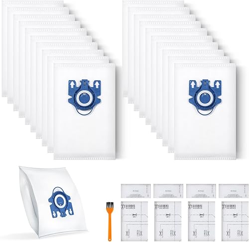 Paquete de 20 bolsas de polvo 3D, compatibles con bolsas de vacío Miele GN, repuesto para Miele Classic C1 Complete C1, C2, C3, S400i S600 S2 S5 S8