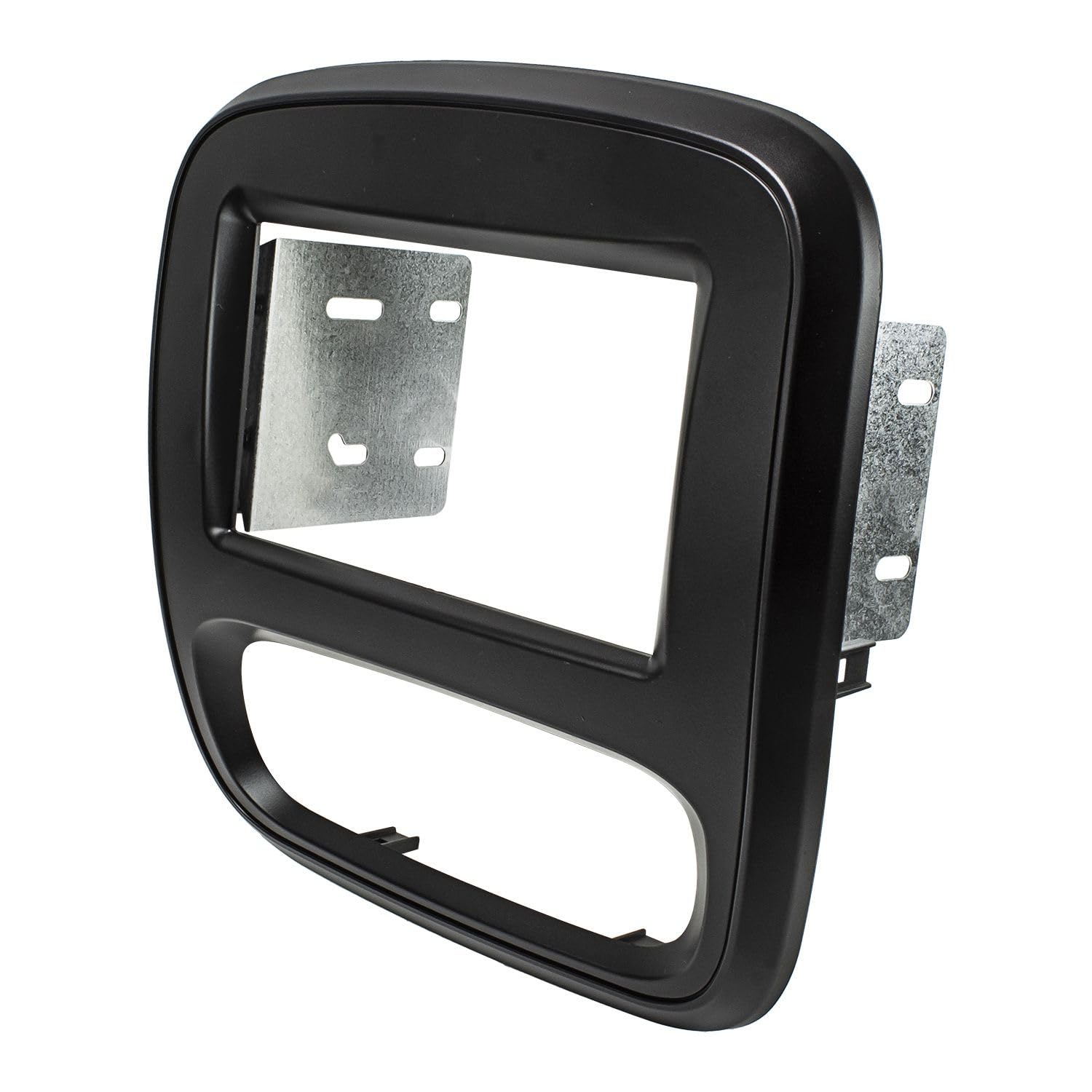 tomzz Audio 2439-003 Doppel DIN Radioblende kompatibel mit Opel Vivaro B ab 2014 Renault Trafic III ab 2014 FIAT Talento ab 2016 schwarz Klimaanlage manuell