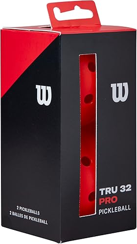 WILSON TRU 32 Pro Pickleballs - Paquete de 2, color rojo