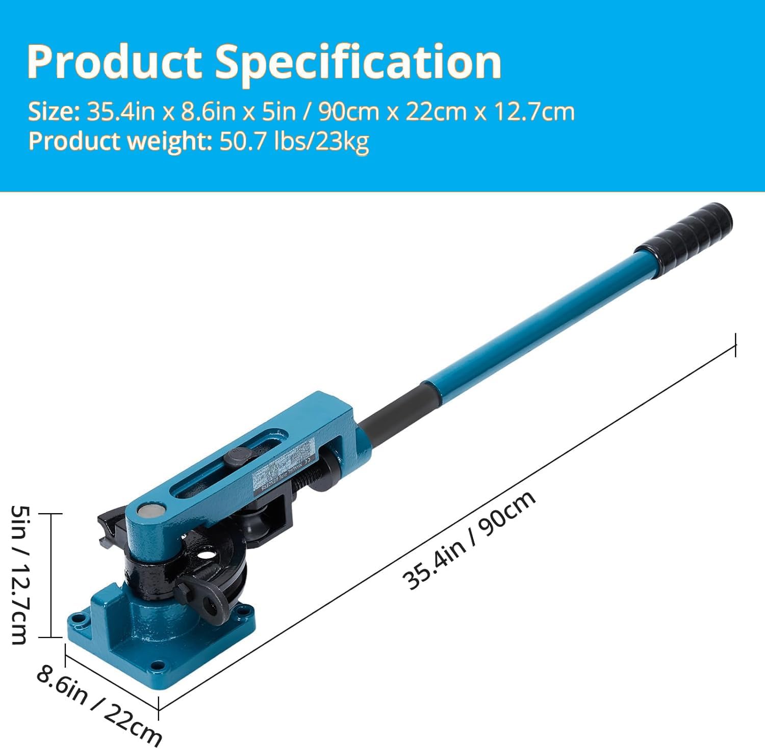 Garvee Pipe Bender, 3/8 in to 1 in Manual Pipe Tube Bender with Tubing Cutter and 7 Dies for Copper Steel Metal Tubing Benders Tool