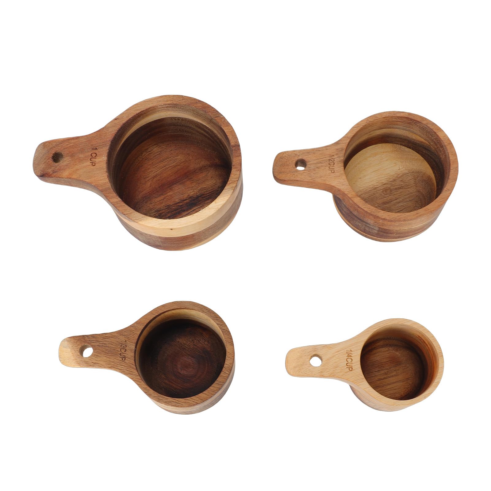 Set di 4 Misurini in Legno, Misurino Impilabile per Cottura Al Forno, Strumento da per Ingredienti Secchi, tè, Latte in Polvere con Misurino da