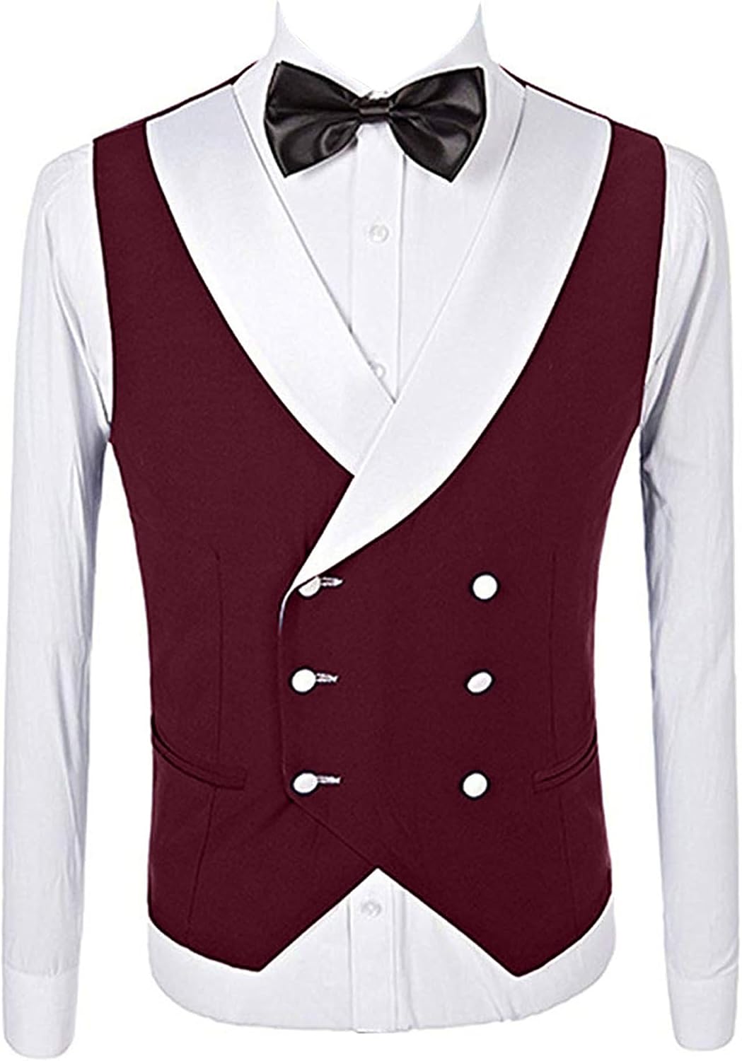 Men's White Shawl Collar 3 Pieces Suit Slim Fit One Button Groom Tuxedo Party Wedding Suit