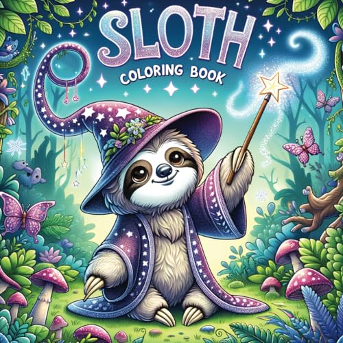 Sloth Coloring Book: 50 Fun Facts & Coloring Pages For Kids, Rainforest Animals, And Creative Learning Activities