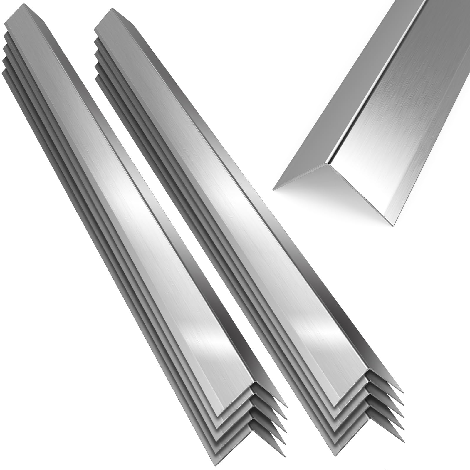 Photo 1 of 10 PCS Stainless Steel Wall Corner Guards (2 x 2 x 48 Inch),90° Angle Metal Edge Guard Corner Protectors are Designed for Wall Protection and Decoration