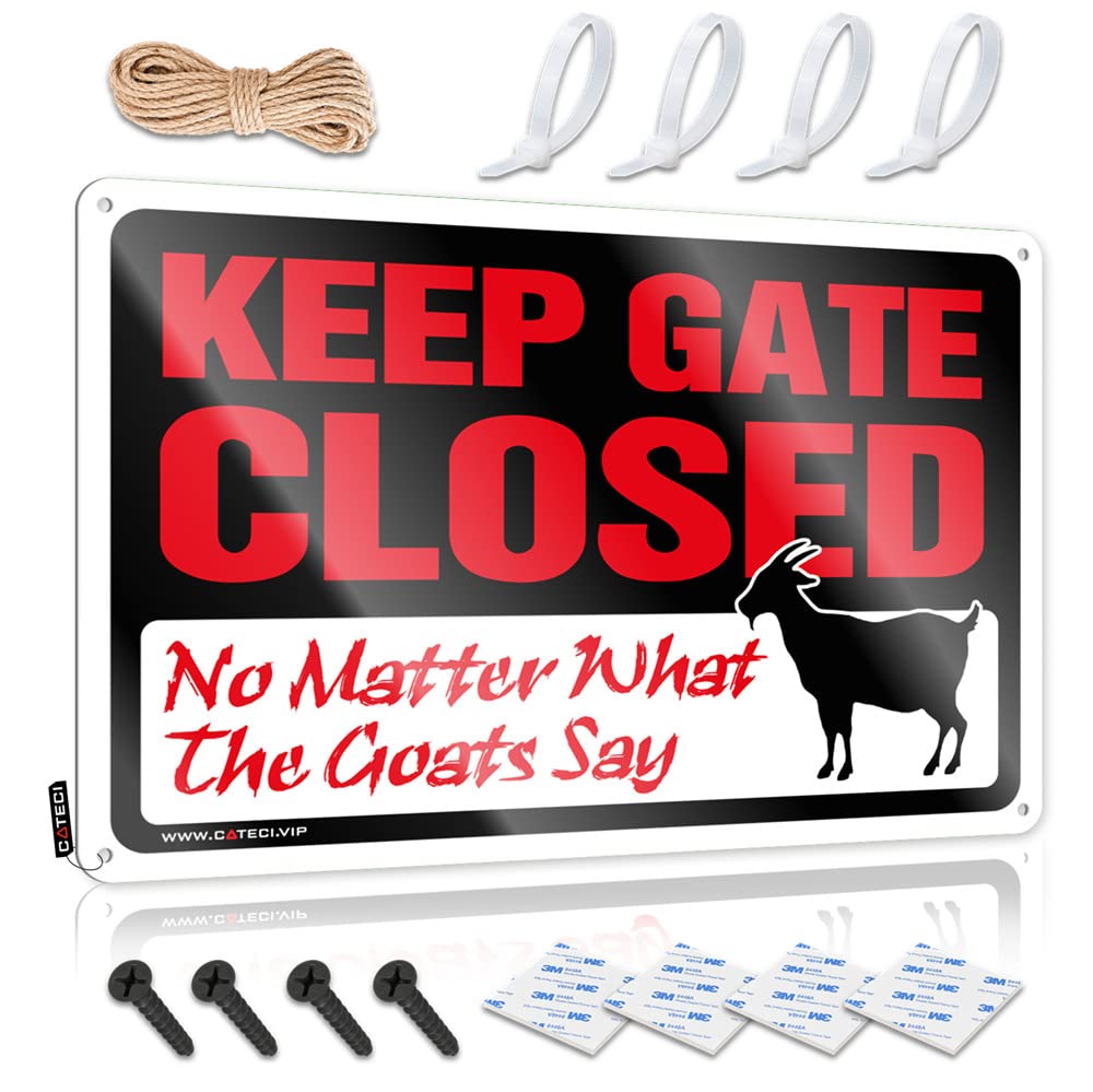 ZTBBDNQHA Old Signs Metal Vintage Keep Gate Closed No Matter What The Goat Say Sign Vintage Bar Decor Bar Signs For Home Bar Decor(30X40CM)