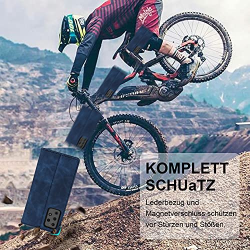 Etui na telefon komórkowy do Samsung Galaxy A52 etui z 2 sztukami folii ochronnej ze szkła pancernego [skóra poliuretanowa] [przegródka na karty] [funkcja stojaka] Flip Case Cover skórzane etui ochronne kompatybilne z Samsung A52 etui z klapką