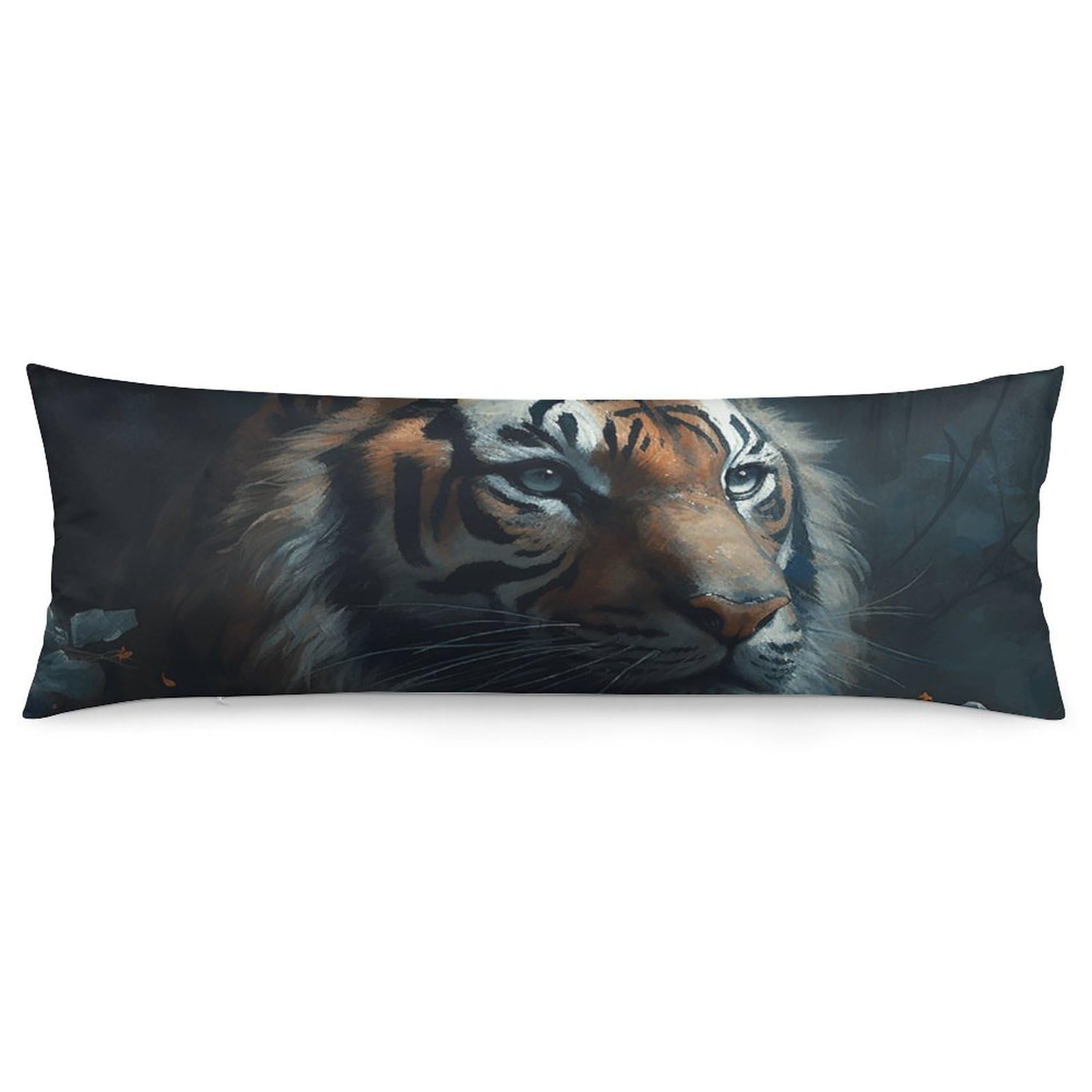 2 Pack Pillow Cases for Hair and Skin, Soft Breathable Pillow Case Covers with Hidden Zipper, Flower Tiger Pillowcase 20"x54" Pillow Covers for Sleeping Gift