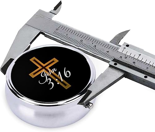 Miniatura 4 de Religious Cross John 3-16 Pastillero redondo simplificar la rutina diaria de medicamentos