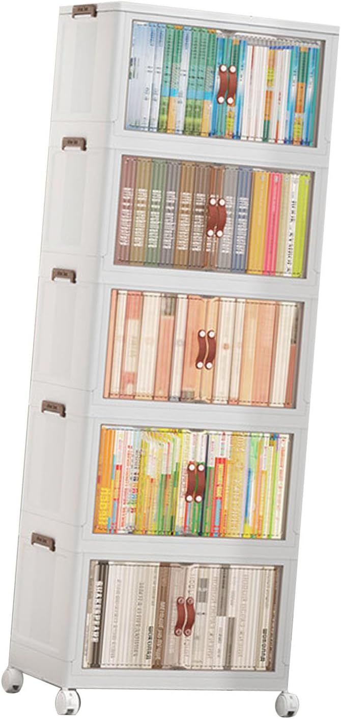 Alomejor Storage Cabinet, Plastic Space Saving Organizer Baby Wardrobe for Clothes and Toys in Nursery and Living Room (5 Layers)