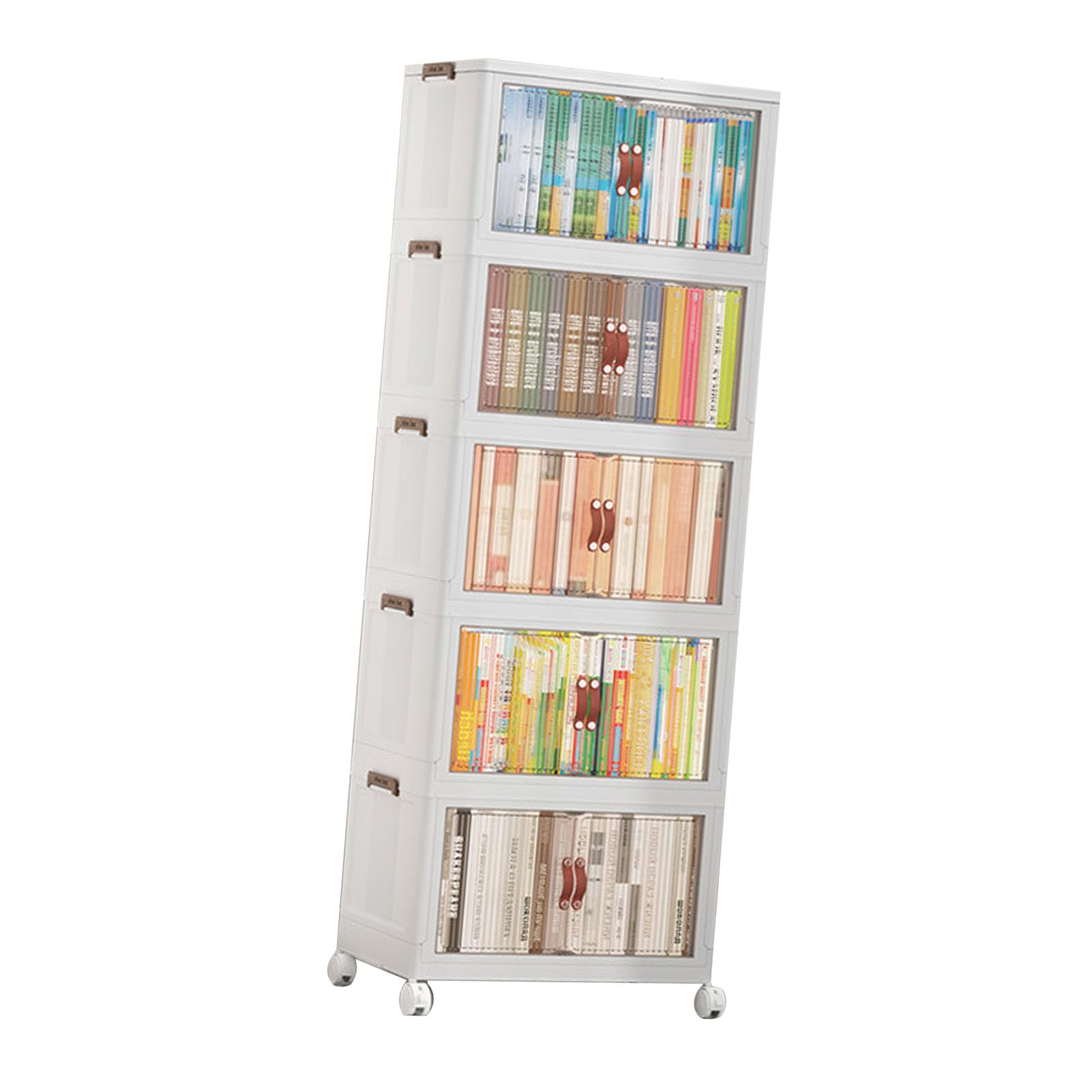 Multifunktionaler Zusammenklappbarer Aufbewahrungsschrank für, Snack-Organizer für Schlafzimmer, Kunststoff-Baby-Garderobe (5 Schichten)
