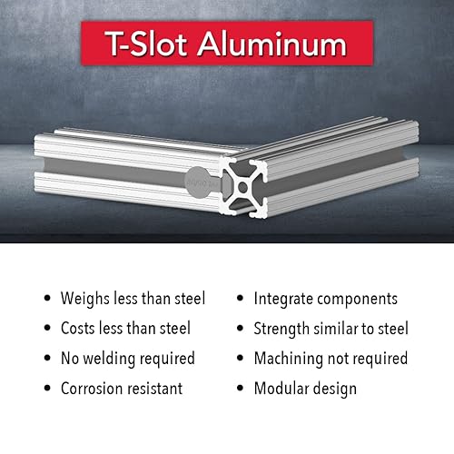 Miniatura 5 de 8020, 1010, Serie 10 de 1 pulgada x 1 pulgada con ranura en T de extrusión de aluminio extruido de barra de ranura lineal 8020 (18 pulgadas de