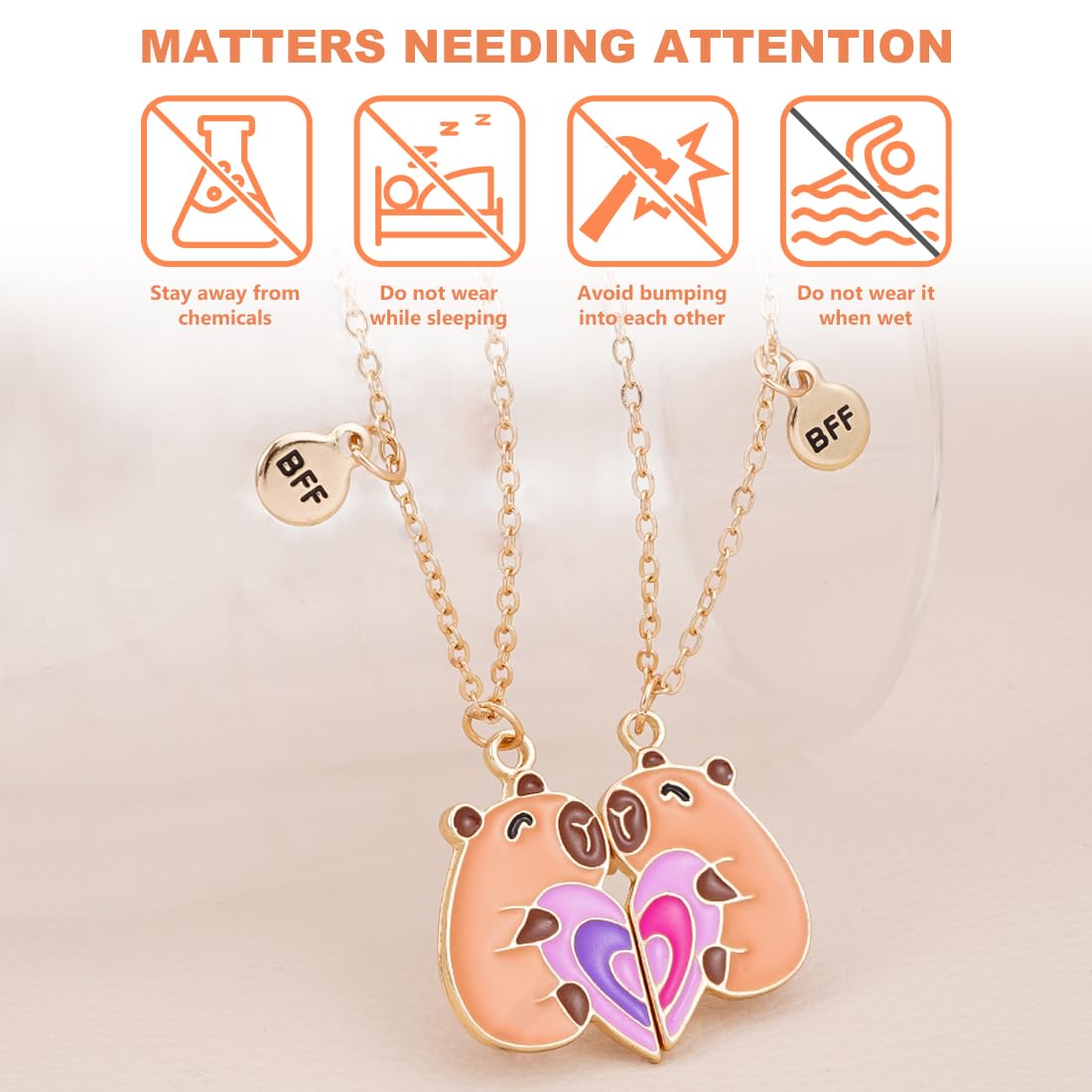 Fortivae Ensemble Bijoux Capybara Mignon – 9 Pièces : Colliers Pendentifs & Bracelets Enfants Filles Garçons