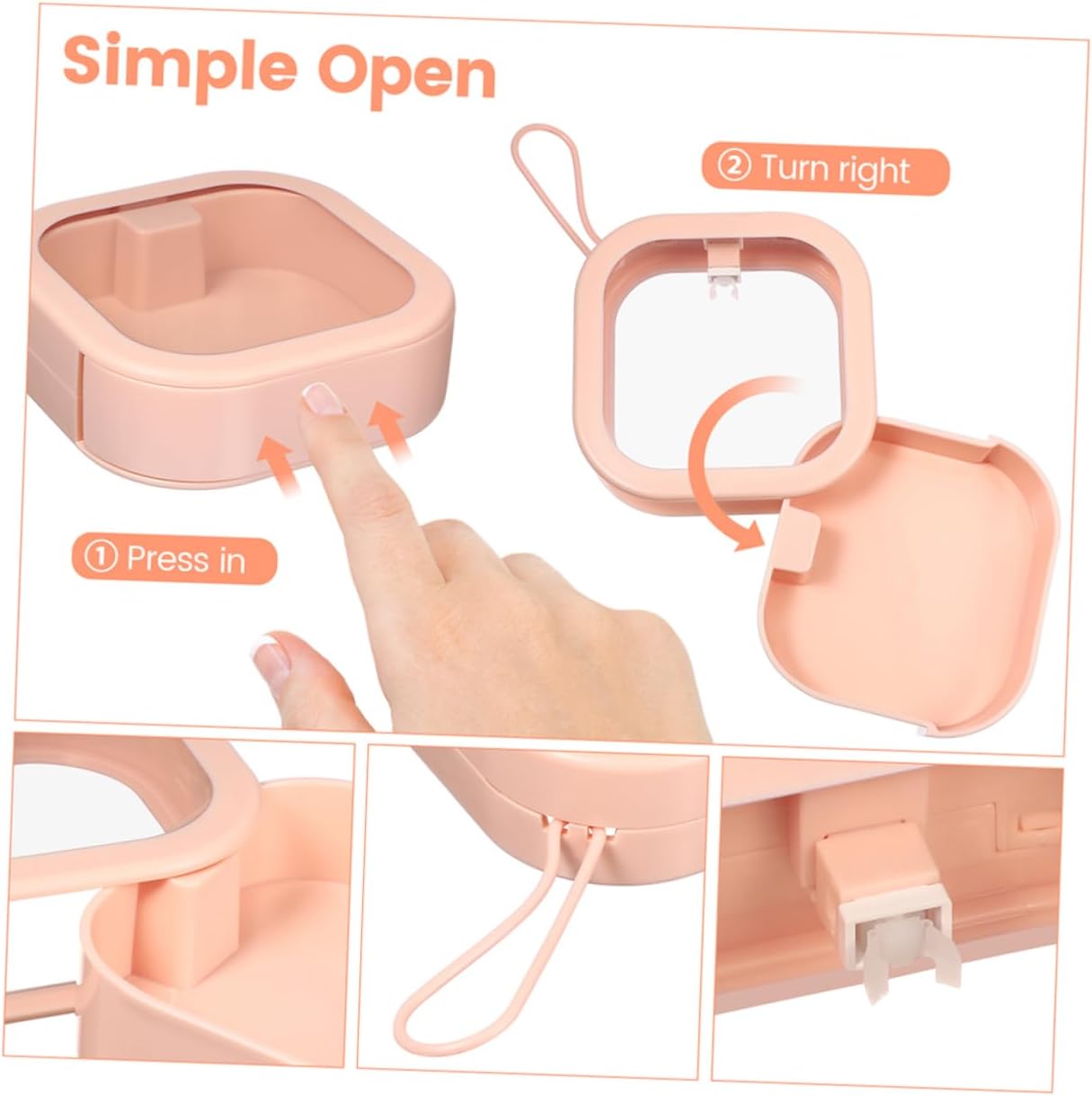 4pcs Multi-function Storage Box Jewelry Holder Stand Organizer Earring Case Hair Clip Holder Travel Ring Girls Hair Accessories Organizer Pink image 3